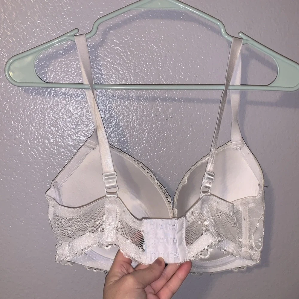 Rene Rofe White Lace Floral Push Up Bra 36D - Picture 4 of 6